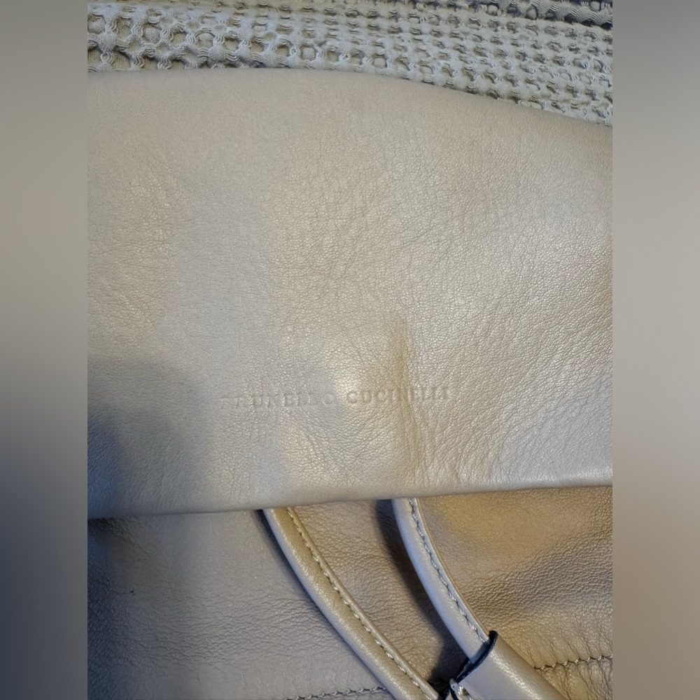 ❌SOLD❌Brunello Cucinelli Lambskin Backpack w/Monili Straps Off White - Picture 5 of 10